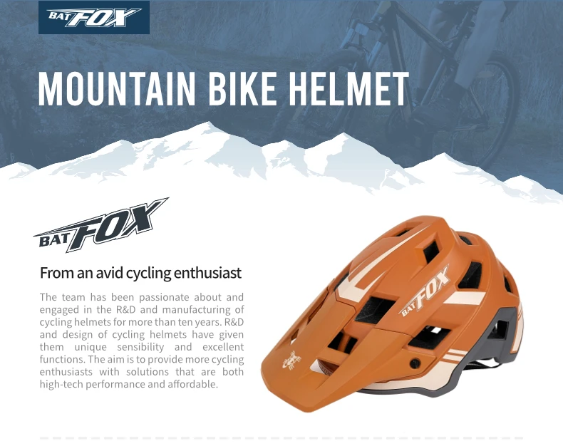 BATFOX Fahrradhelm Offroad Downhill Mountain Road Radfahren Sicherheitskappe Professionell Zertifiziert Herren Damen MTB Fahrradhelme – Detail 1