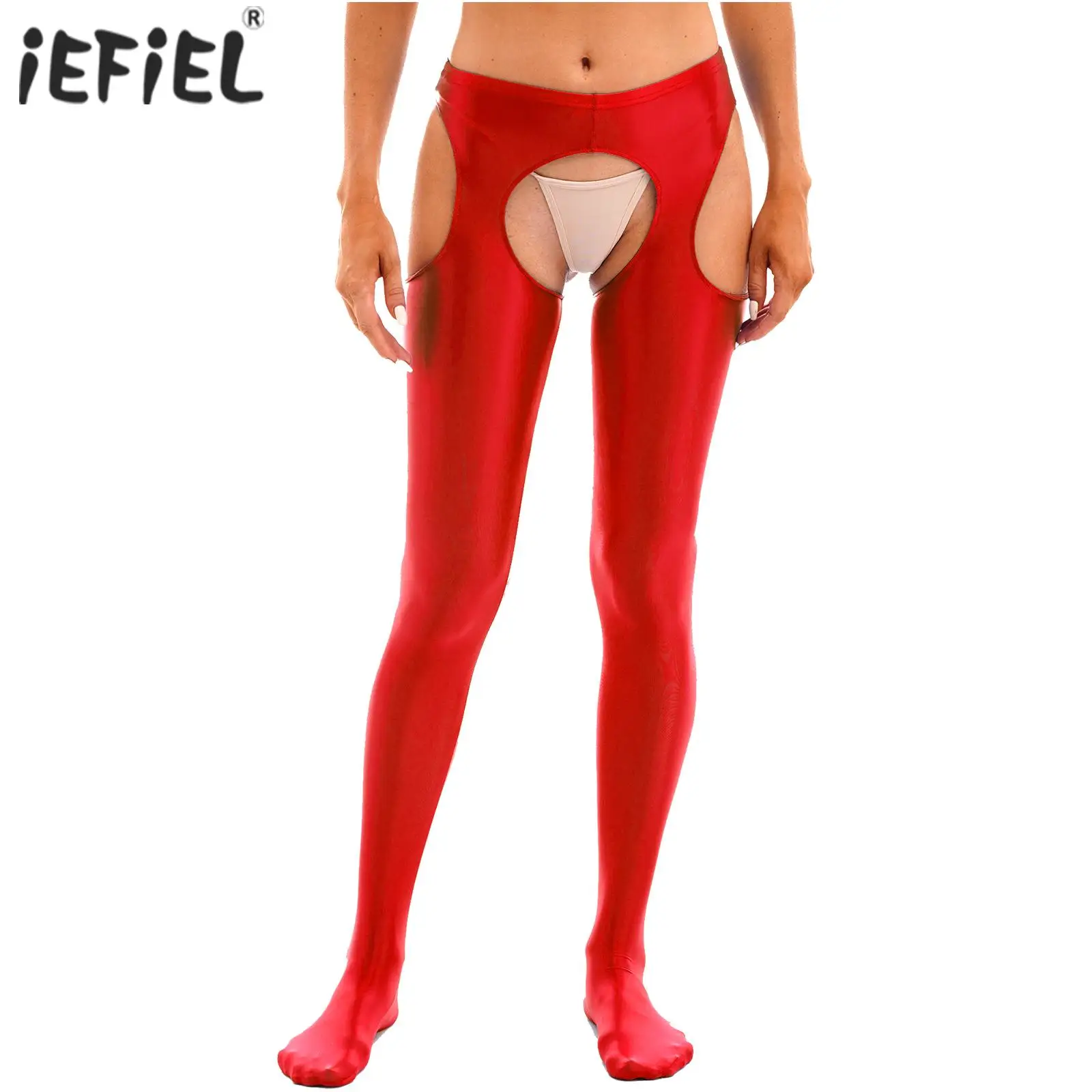 

Пикантное нижнее белье, женские облегающие брюки с вырезом, колготки без выреза, блестящие колготки со средней талией, эластичный пояс, леггинсы