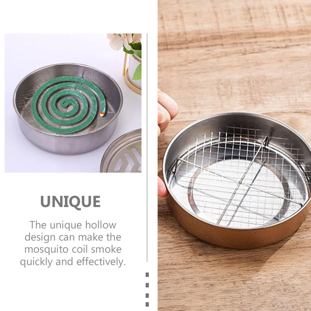 4 قطعة صندوق من الفولاذ المقاوم للصدأ تصميم مجوف مستدير لتشتت الدخان كفاءة غرفة النوم غرفة المعيشة شرفة البعوض #4