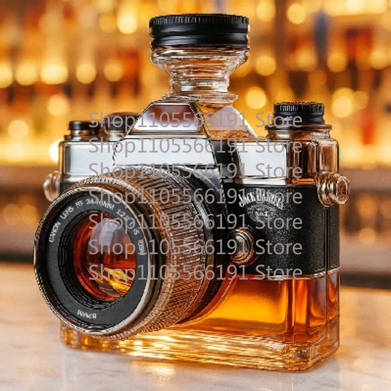 Best-Seller Camera Shape Glass Liquor Bottle - New Designer Decanter with Unique Style