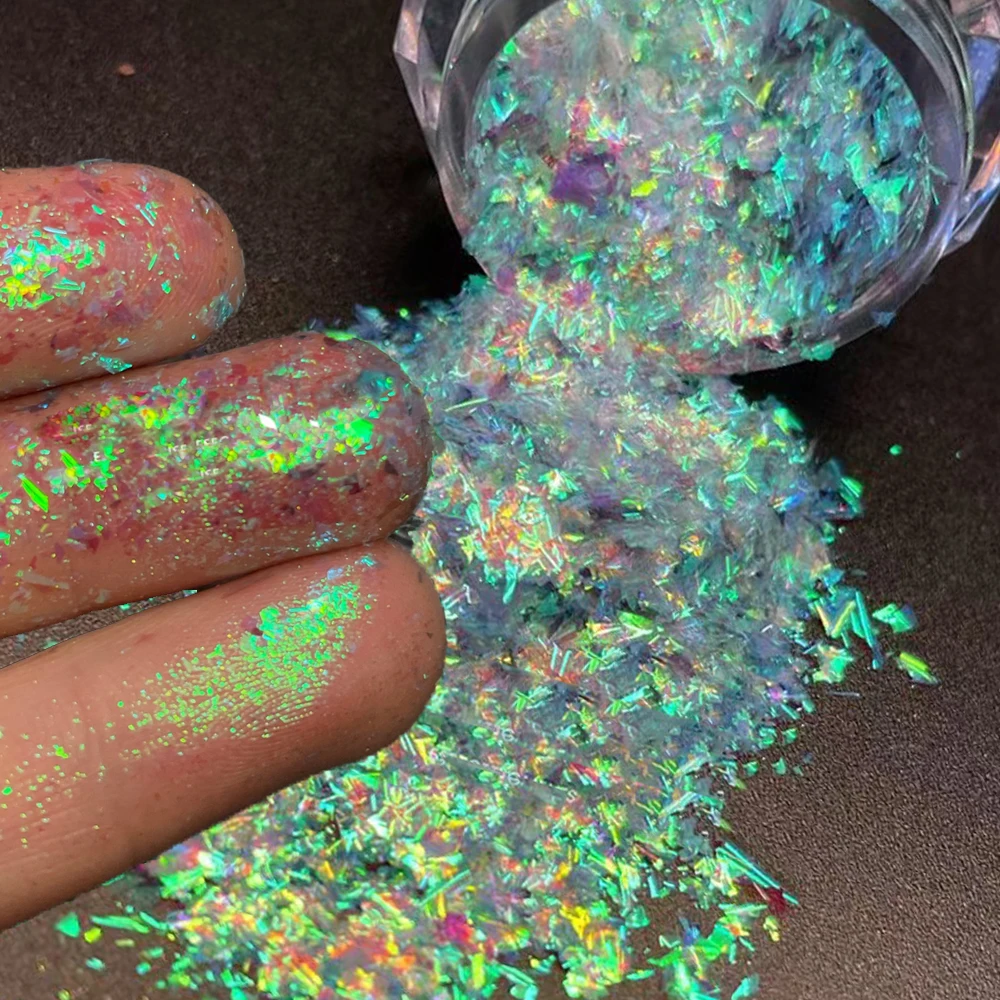 2023'S Chameleon Cloud Brocade Flakes Glitter Powder Net0.1g Kolorowy Chameleon Powder Łatwy do złamania Yuki Aurora Chameleon Dust