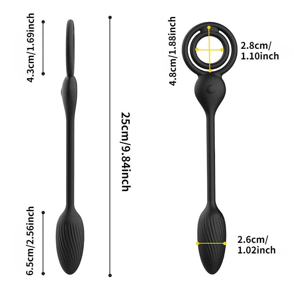 Double Cock Rings Prostate Massager Anal Vibrator with Remote Control 10 Vibration Modes Butt Plug Adult Sex Toy for Men And Wom 6