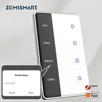 TUYA smart Switch panel Zigbee diy Name with display screen touch screen US light works with your smart app ALEXA voice control