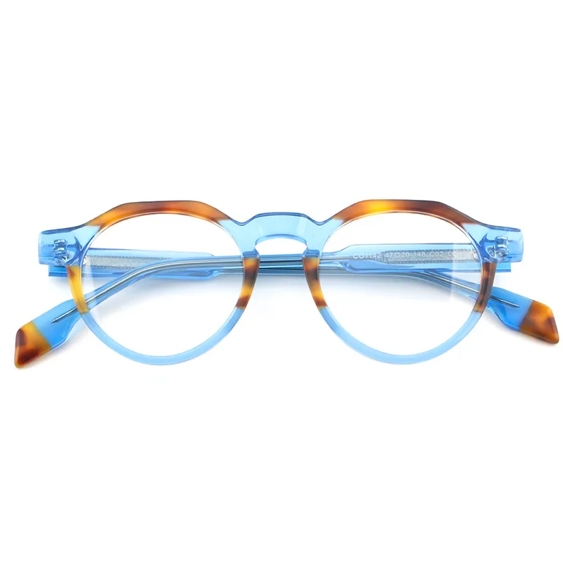 

2024 Luxury Brand Designer Women Trend Acetate Oval Frame Eyeglasses Man Patched Color Fashion Optical Prescription Lens Glasses