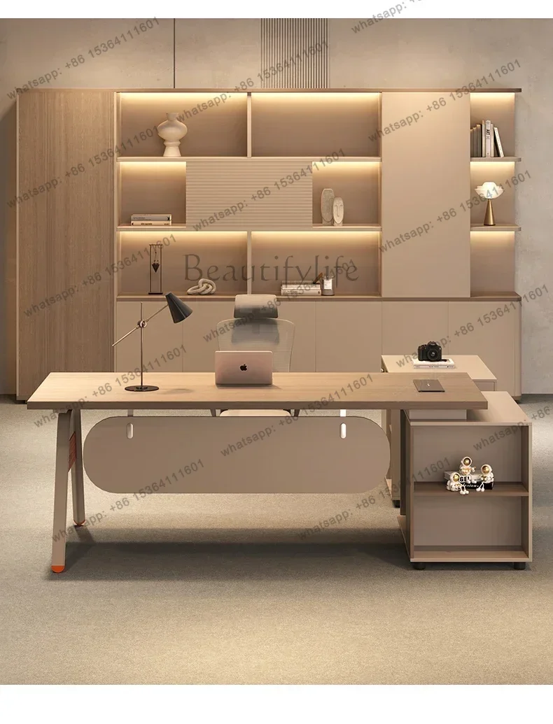 Brown Manager Executive Office Desk Storage Strong Computer Standing Office Desks Modern Luxury Mesa Escrivaninha