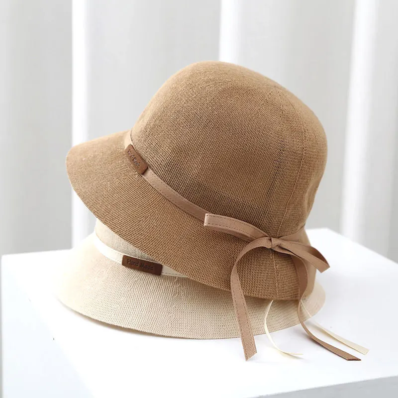Chapeaux d'été vintage respirants pour femmes, chapeau seau à tricoter, casquettes de bassin de parasol, casquette de mode polyvalente, bonnet pour homme, 7/2018