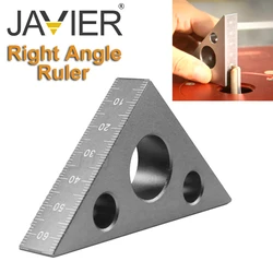 Aluminum Alloy Right Angle Ruler Mini Pocket Square DIY Woodworking Triangle Ruler Height Measuring Gauging Woodworking Tools