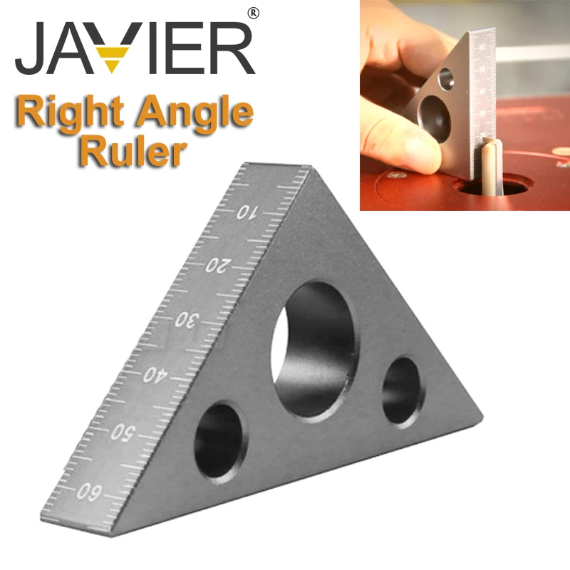 알루미늄 합금 직각 눈금자 미니 포켓 스퀘어 DIY 목공 삼각형 눈금자 높이 측정, 목공 도구 