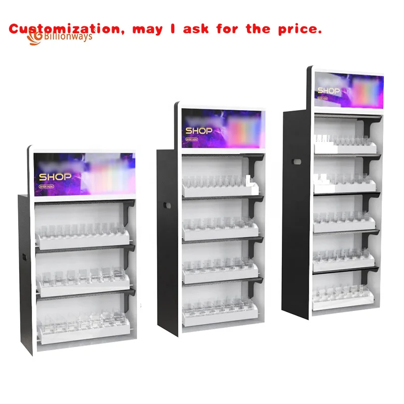 

custom.Customized 5 Layers Lockable Display Rack Plastic ABS Displays with Light Box