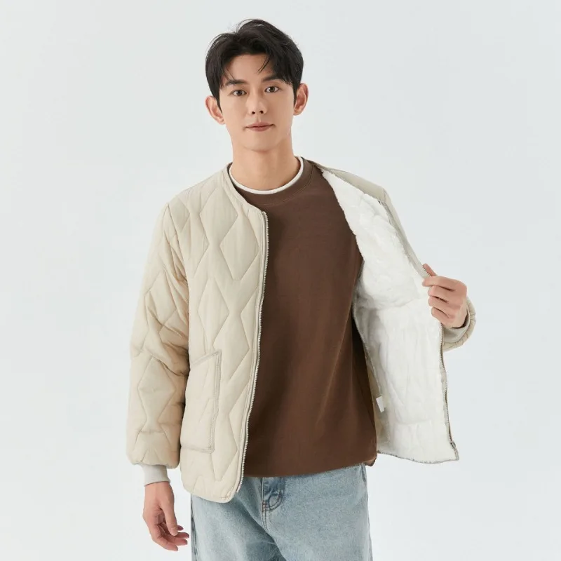 

Осень-зима, мужские утепленные парки, хлопковые куртки с длинным рукавом и круглым вырезом, повседневная свободная верхняя одежда, однотонные мужские шикарные пальто