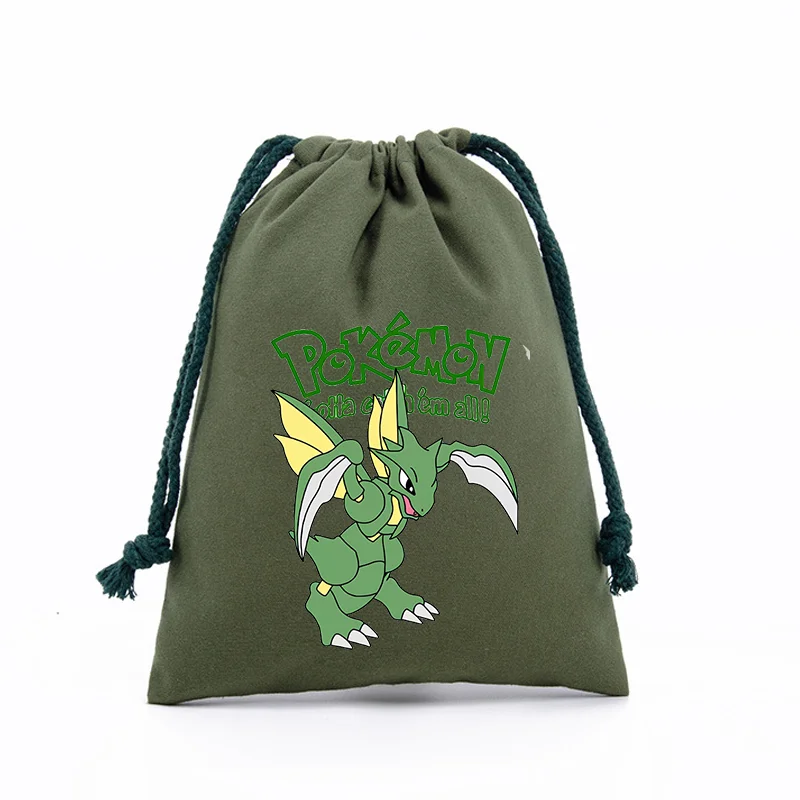 Pokemon płótno dziewczyny chłopcy torby ze sznurkiem animacja kreskówkowa figurki Pikachu Eevee torebki woreczki do przechowywania torba dekoracyjna prezent