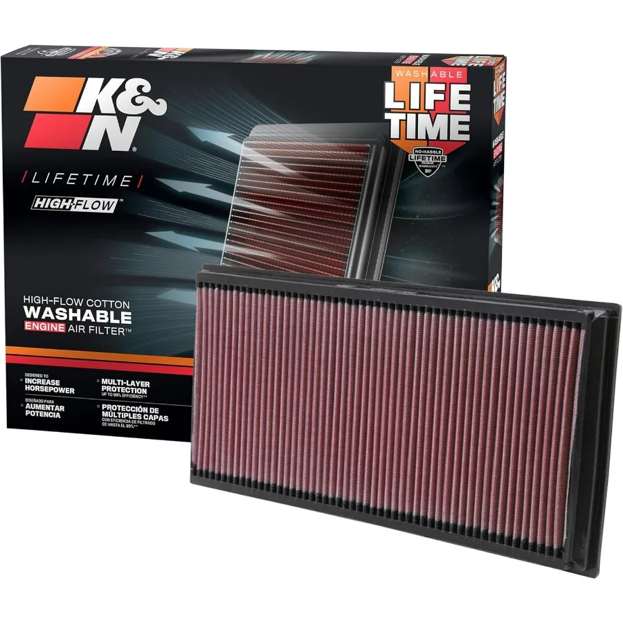 

High-Flow Original Lifetime Engine Air Filter: Premium Washable for 2002-2019 Audi Land Rover Porsche Volkswagen Q7 TT Range Ro