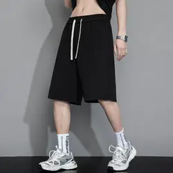 Herren Sommer neue elastische Taille Schnürung dünne Sports horts solide lose plus Größe fünf Stück Hosen Casual Fashion Herren bekleidung