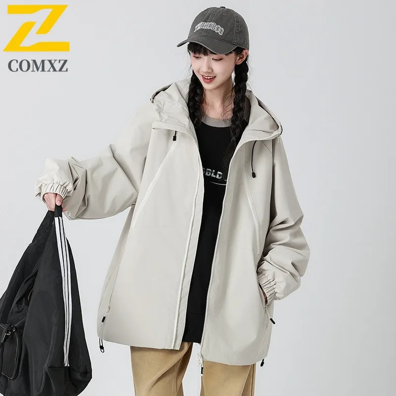 

Men Autumn Mountain Style Jacket Windbreaker Casual Korean Fashion Coat Windproof Multi Zipper Outdoor Unisex Couple Trench Coat