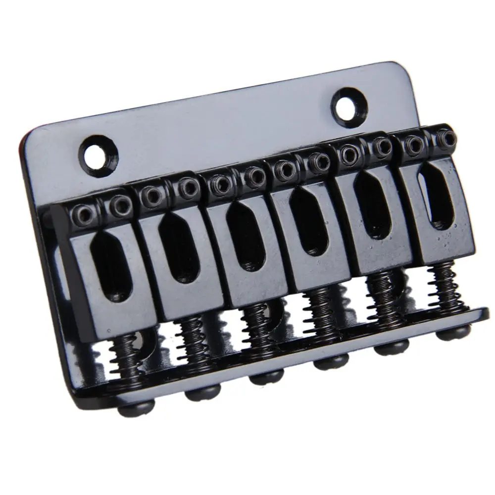 

6 Saddle Hardtail Bridge Top Load 65mm Electric Guitar Bridge (Black)