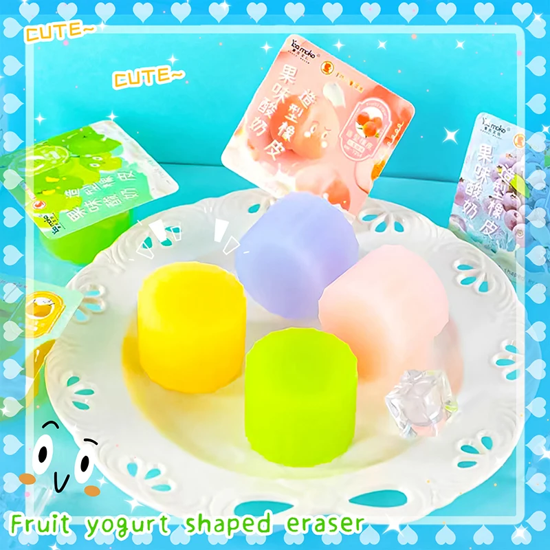 Imagem -04 - Cute Fruit Jelly Shape Eraser Papelaria Kawaii para a Escola de Volta às Aulas Artigos de Borracha Papelaria Estética