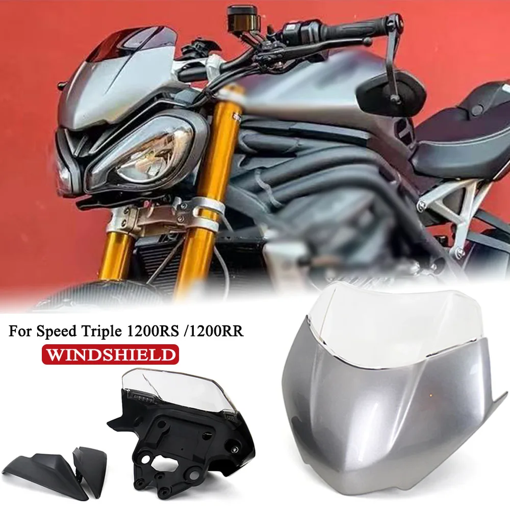 

For Speed Triple 1200 RS RR Front Screen Wind Deflector Accessories 2021 2022- Motorcycle Windshield WindScreen For SPEED TRIPLE