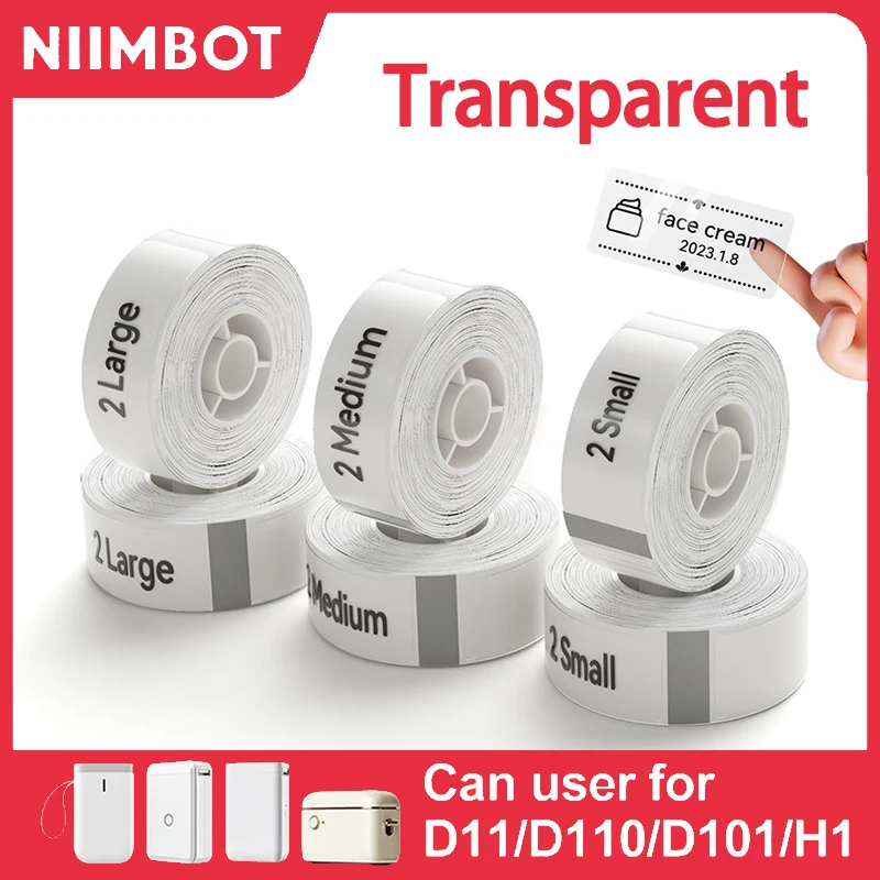 Niimbot Transparent Label For D11 D110 Mini Portable Thermal Printer Self-adhesive Waterproof Anti-Oil Label Price Tag Sticker