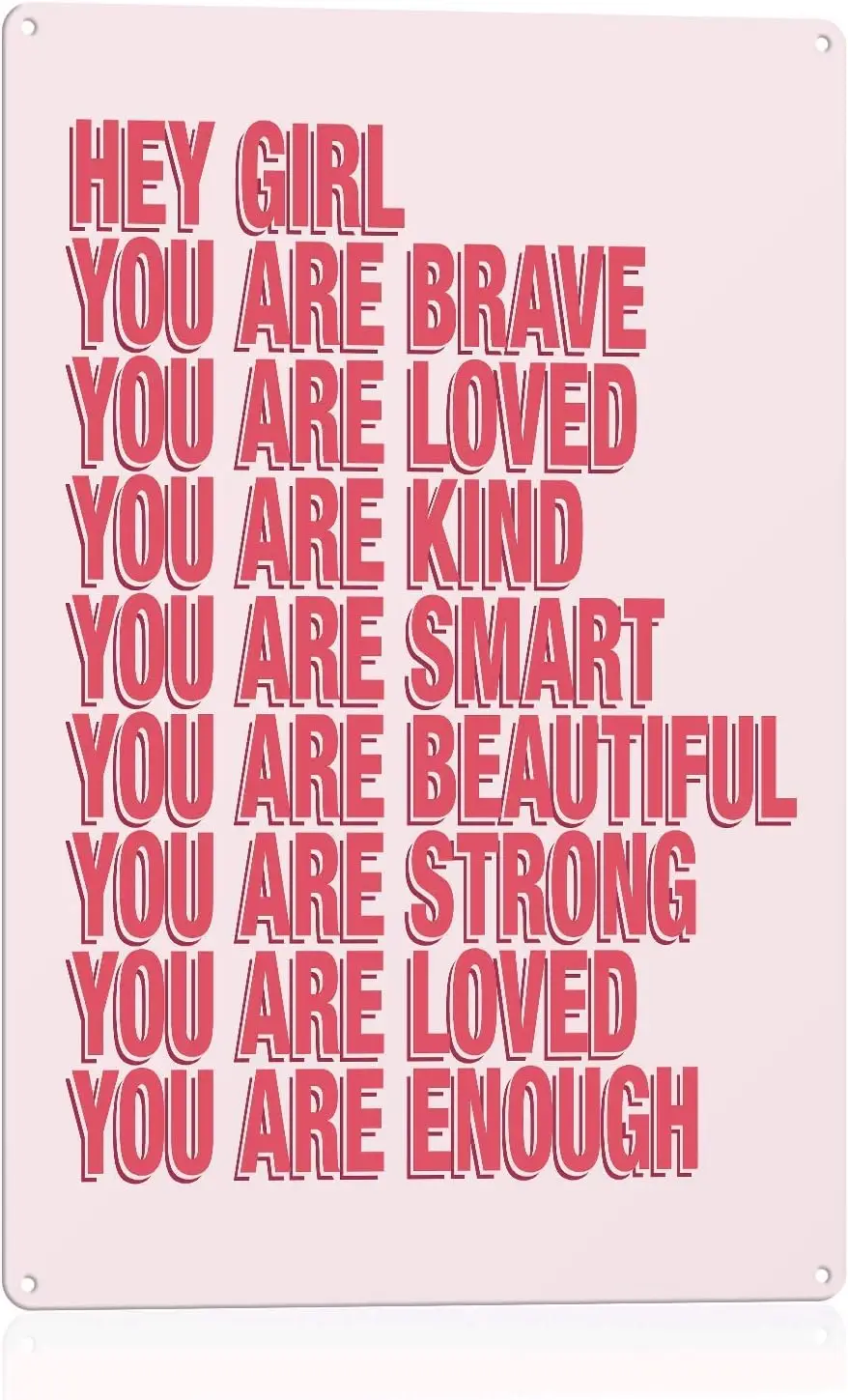 Affiches murales d'affirmations pour enfants - Tu es courageuse, aimée, gentille, intelligente, belle, forte, digne, suffisante - Affiches inspirantes pour filles