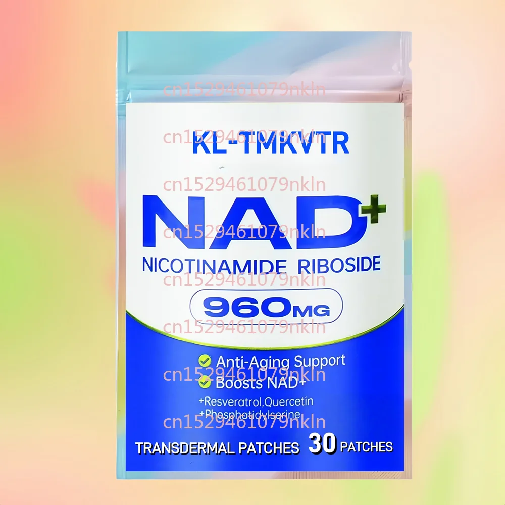 30 Parches Transdérmicos de NAD+ con Resveratrol, Quercetina, Alternativa a NMN para Antienvejecimiento, Energía y Concentración