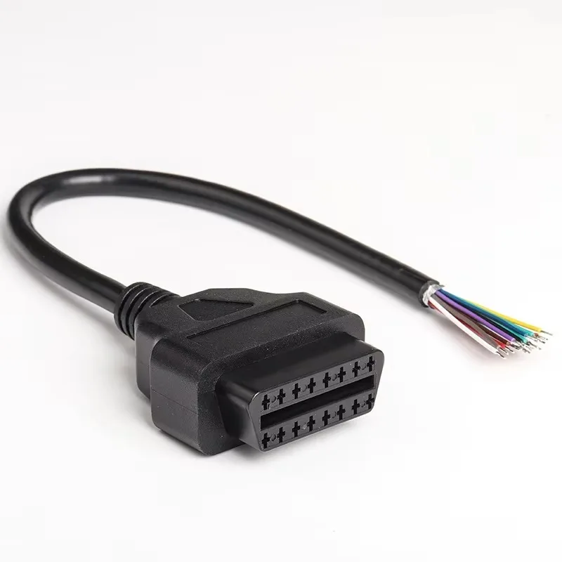 30/60/200CM OBD 2 Open Cable OBD2 16pin Female Connector to Open OBD Cable OBDII 16 pin OBD 2 Adaptor