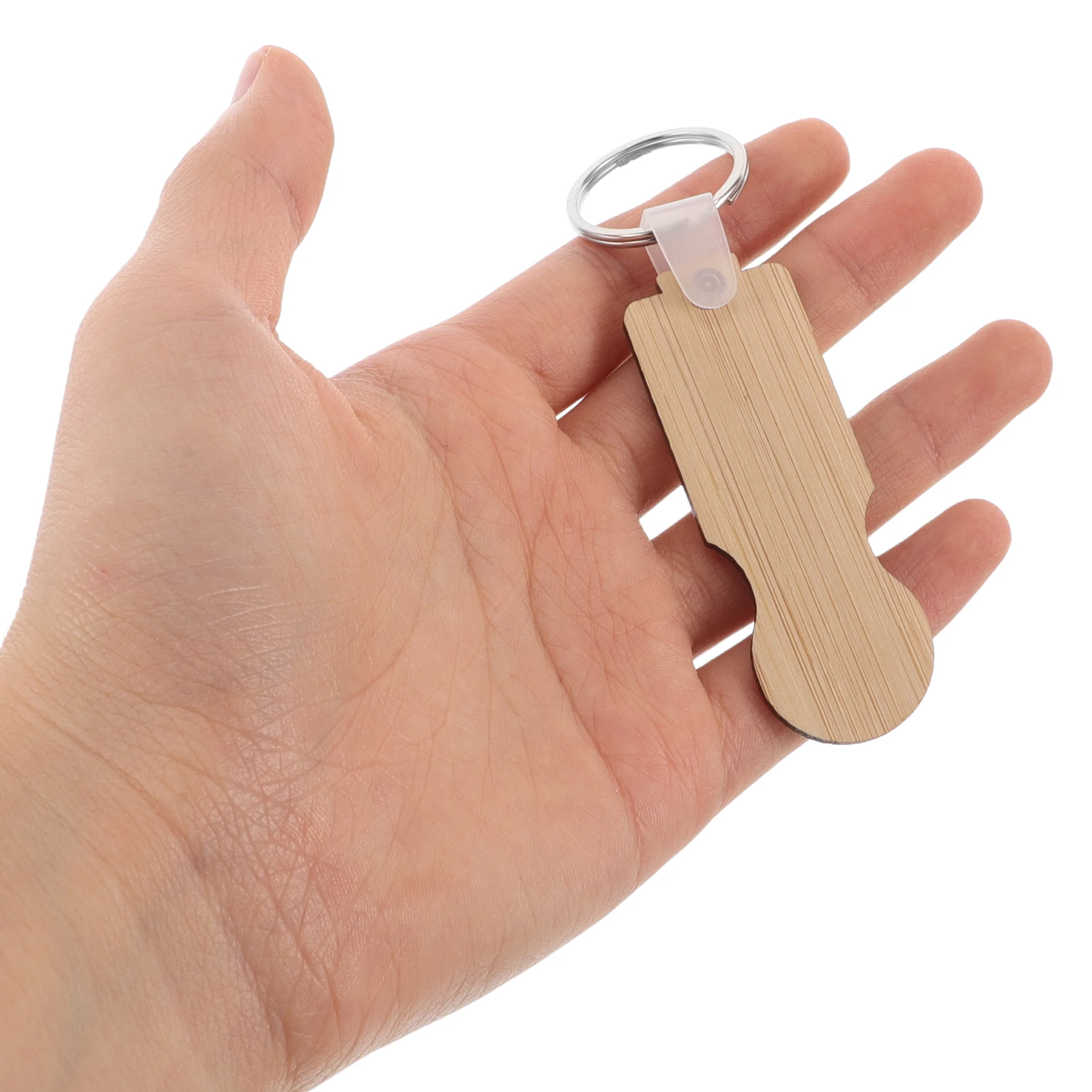 Llaveros de fichas para carrito de compras de bambú, soporte de cuarto portátil, viajes de comestibles, supermercado, monedas, carrito, 4 Uds.
