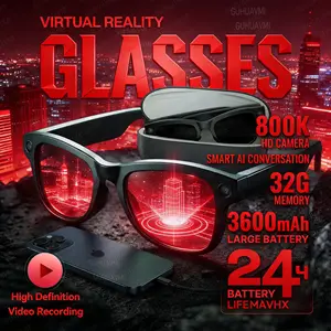 Bilashmart 2026 Smart AI Glasses 1080P HD Camera M02 Ultra ChatGPT 3600mAh Charging Case Power Bank 32GB Translation Music Video Sunglasses