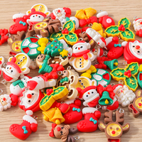 Tusember 10pcs Resin Christmas Charms Merry Christmas Cute Santa Claus Deer Bell Snowman Pendants for Earrings Necklace Supply