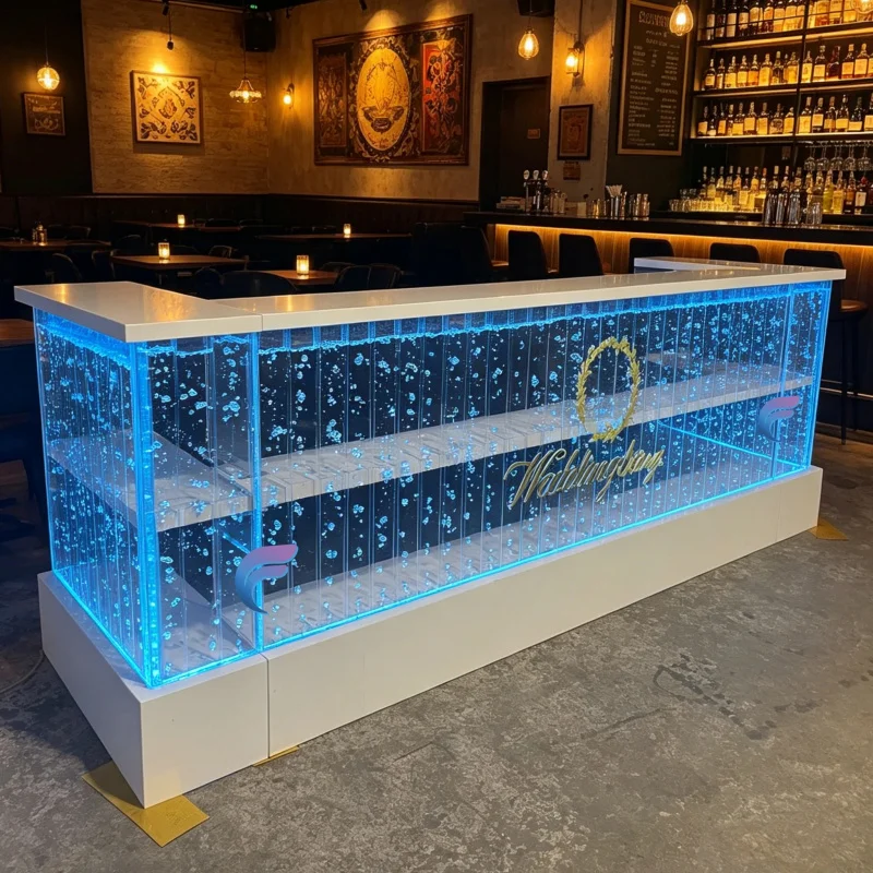 custom.Acrylic LED Contemporary Modern Coffee Table Multifunctional Commercial Bar Counter Hotel Bar Club KTV