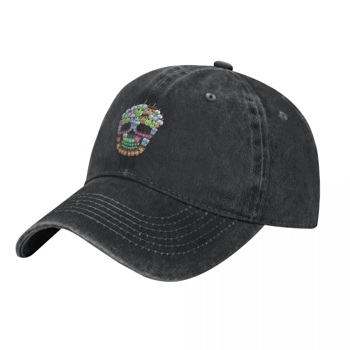 Bubble Tea Skull Men Boba Tea Women Bubble Tea Baseball Caps Peaked Cap hip hop skull Sun Shade Hats for Men official-website