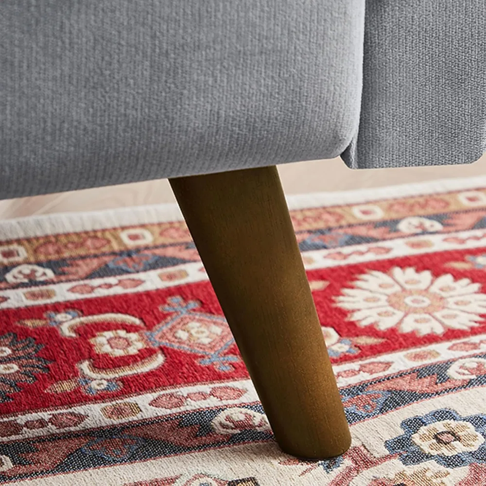 Sofá Loveseat moderno de 2 lugares de meados do século com encosto acolchoado e pernas de madeira para conforto da sala de estar e no quarto