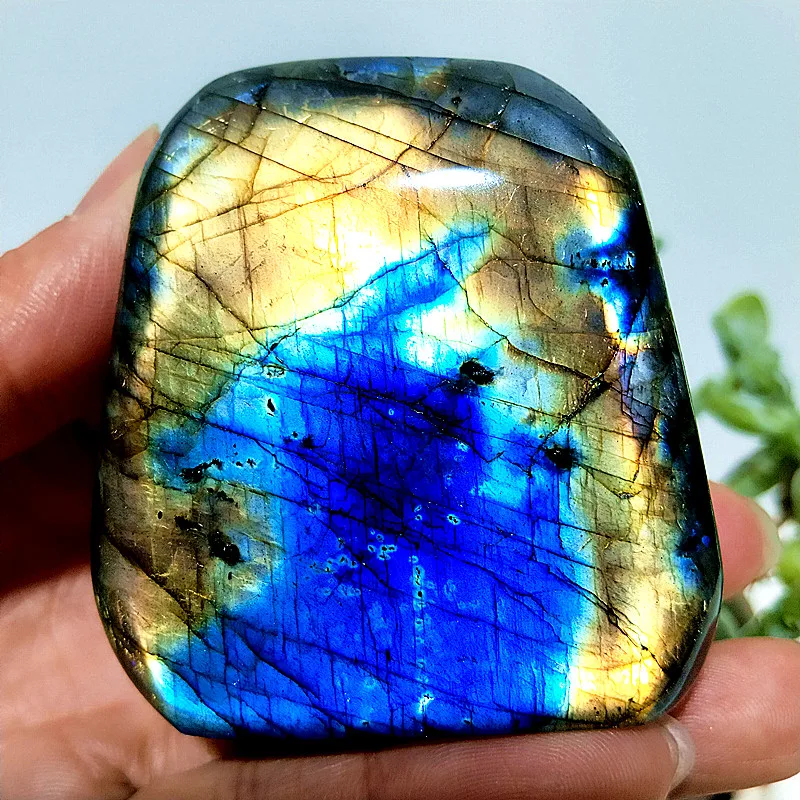 Natural Stone Colourfuol Finland Light Labradorite Crystal Freeform Witchcraft Meditation Energy Feng Shui Crystal Room Decor