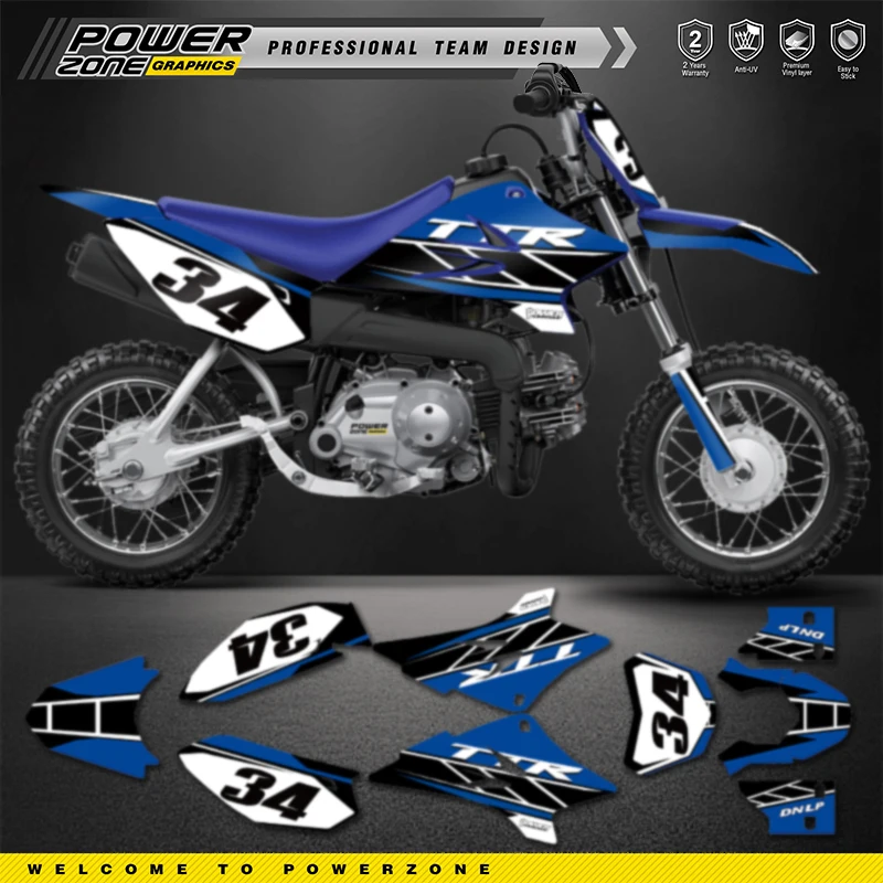 PowerZone Custom Team Graphics Decals For 3M Stickers Kit For YAMAHA TTR50 2006-2014 2015 2016 2017 2018 2019 2020 2021 02