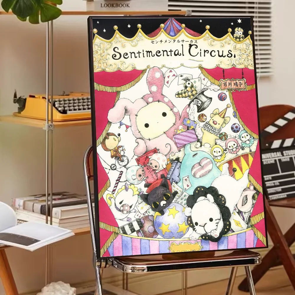 Cute Sentimental Circus  Poster Fancy Wall Sticker for Living Room Bar Vintage Decorative Painting Middle