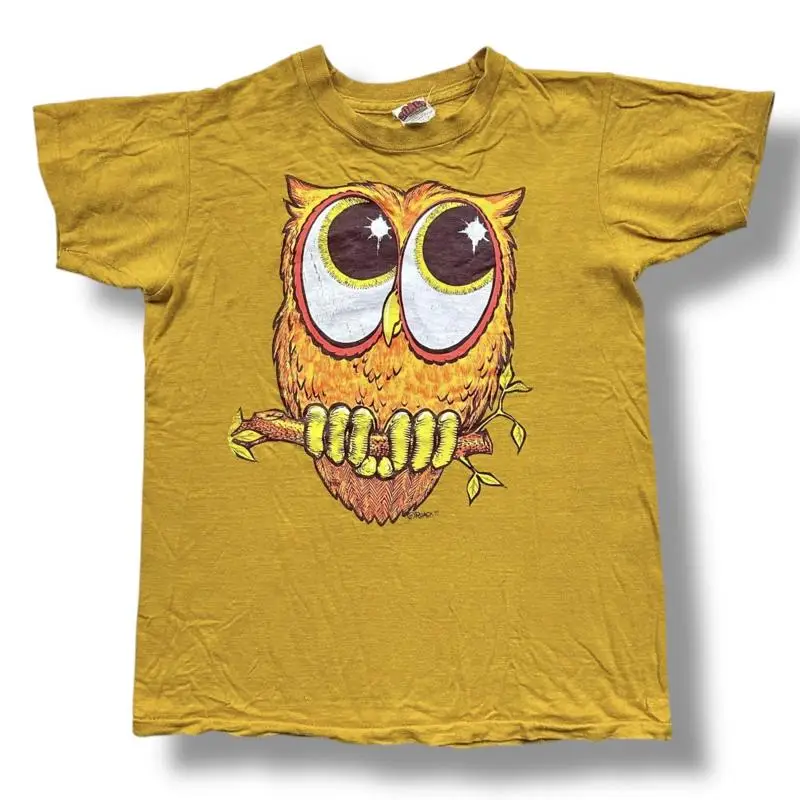 Vintage 70s Robert Crumb Movin’ On Comic Owl Graphic Roach Art T-Shirt Small