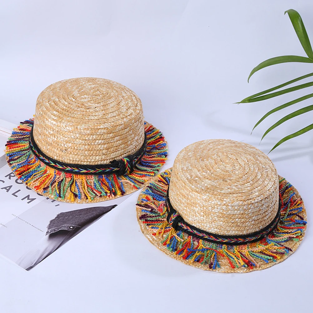 

Stylish Summer Wide Brim Sun Protection Straw Woven Outdoor Travel Daily For Vacation Camping Hiking Hunting Beach Sun Hat Straw