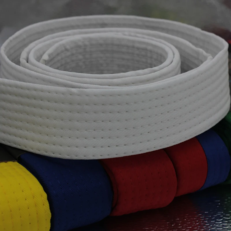 Taekwondo White Ranking Belts Cotton Martial Arts Judo Karate TKD Aikido Uniform Belt Protective Waistband 1.8m 2.4m