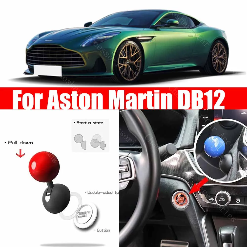 

For Aston Martin DB12 Car Engine START Button Replace Cover STOP Switch ball style Car Accessories