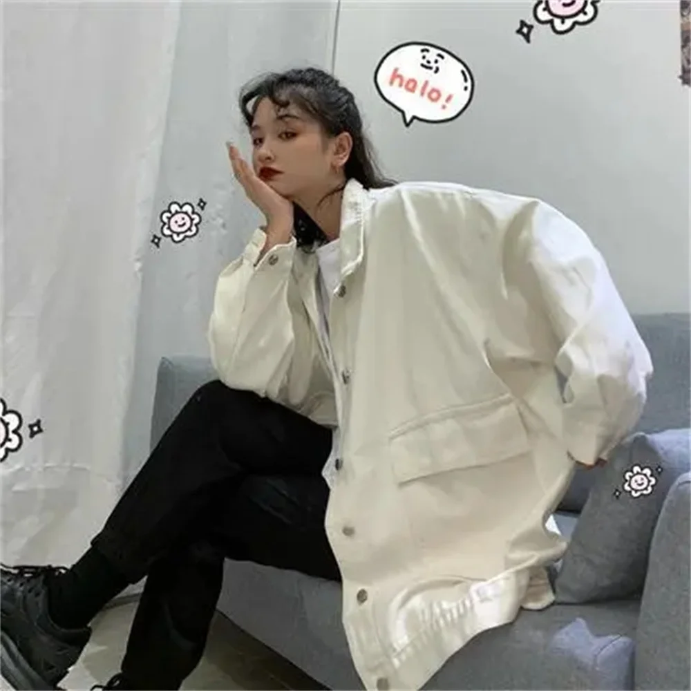 

Весенняя корейская ретро Harajuku, свободная черная джинсовая куртка для женщин, универсальная студенческая утягивающая рабочая одежда, модный топ