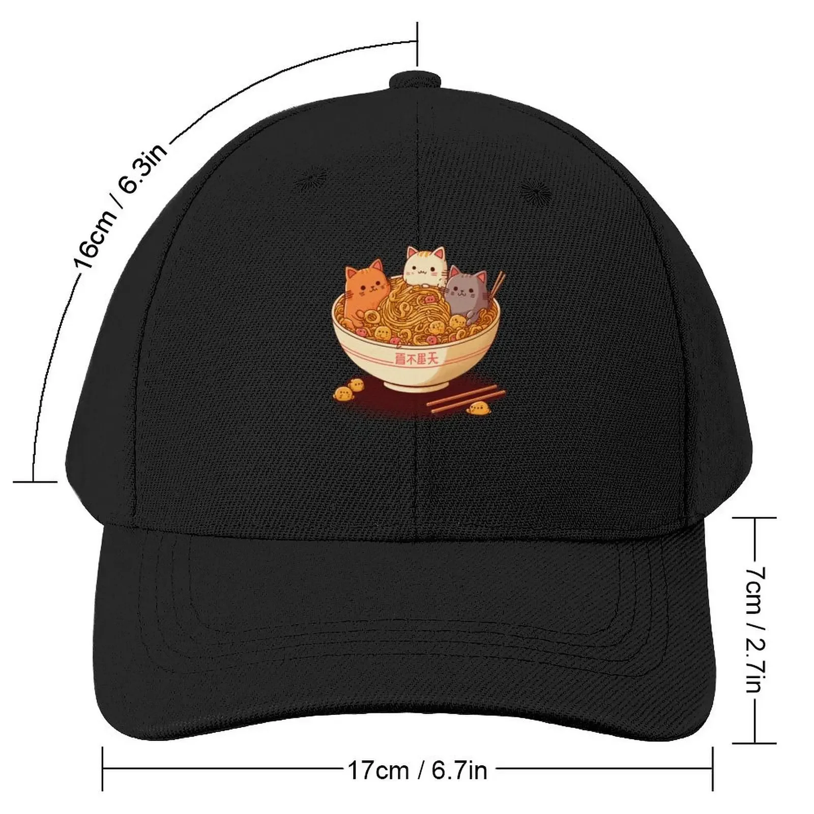 Noodles with Cats Baseball Cap Dropshipping summer hat Hats For Women Men's