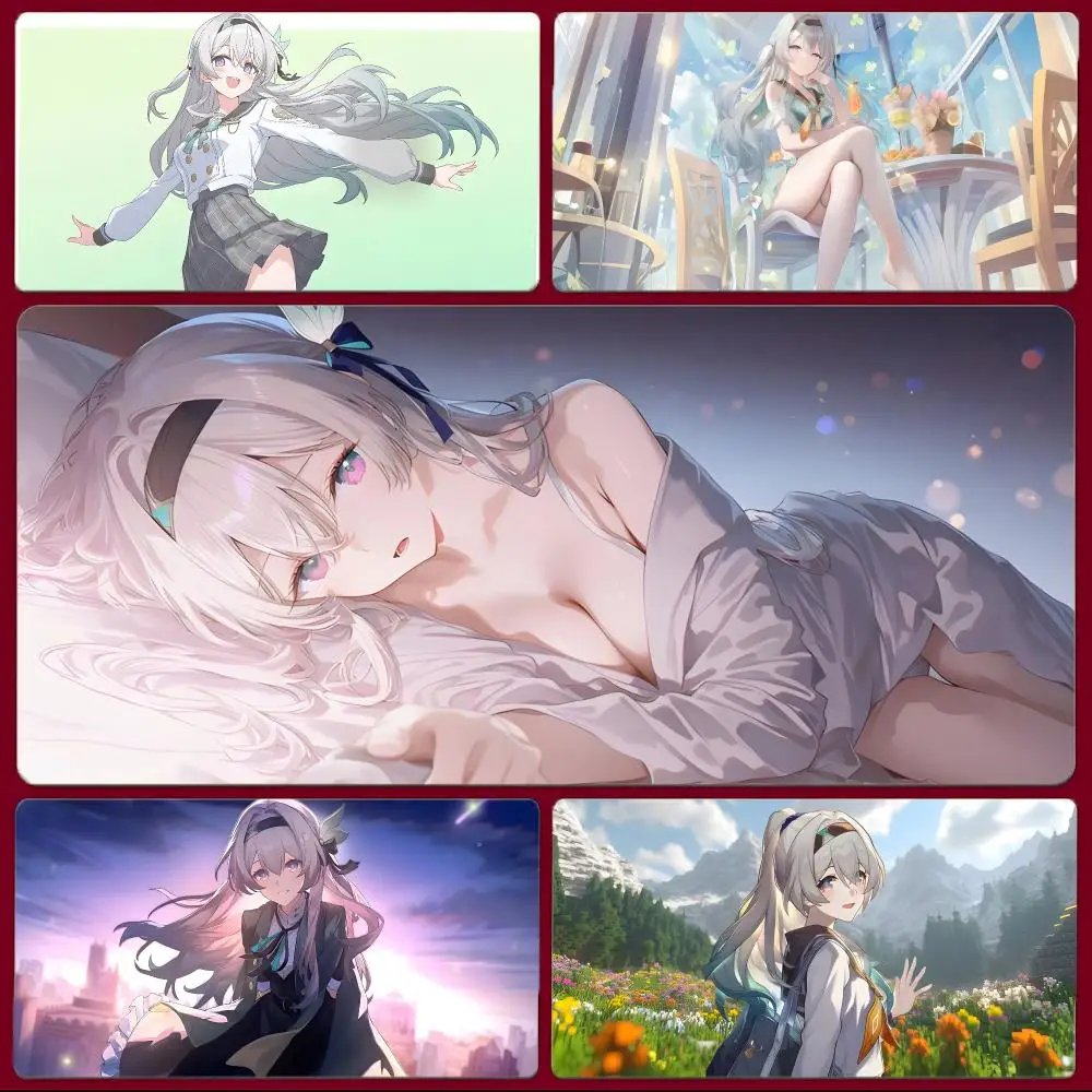 Game Character Honkai Star Rail Firefly Mouse Pad Large Gaming Mousepad with Stitched Edges Thickened Desk Mat PC