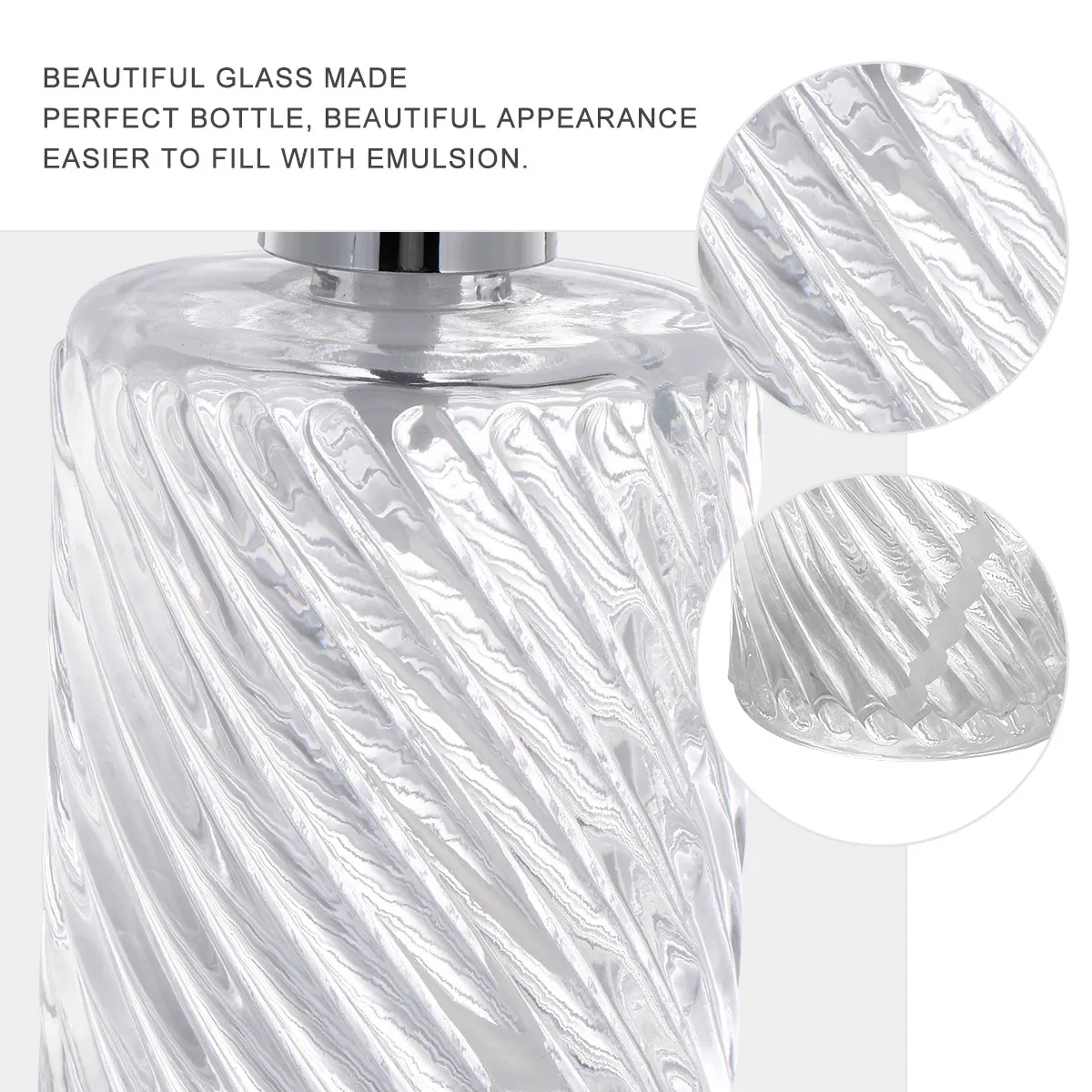 

1Set Lotion Travel Bottle Glass Set 400Ml Transparent Gold Pump Press Pump Design for Home Hotel Use Convenient