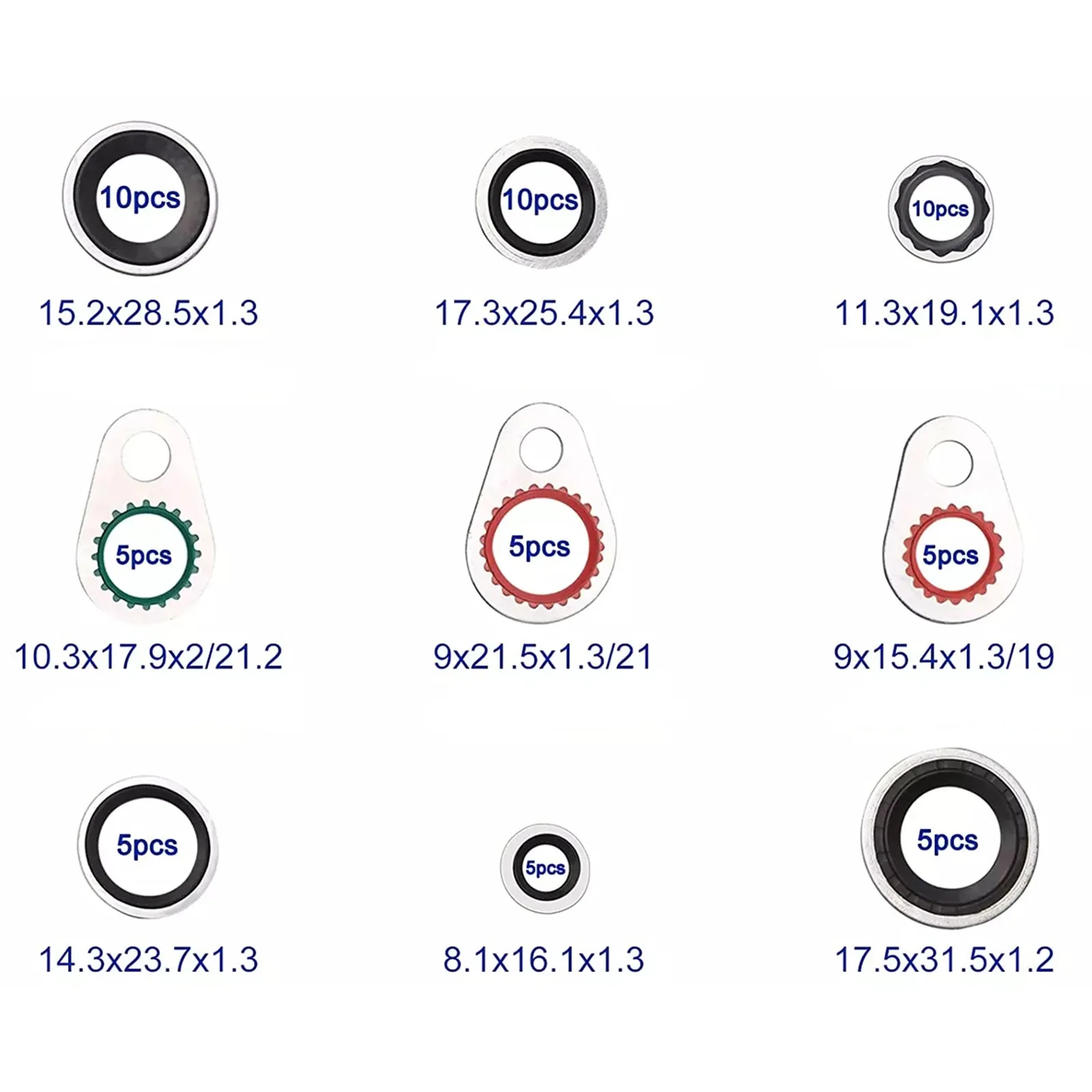 60Pcs/Set Car A/C System Compressor Gasket Seals Air Conditioning Compressor Port Seal Washer Auto Accessories Replacement Parts