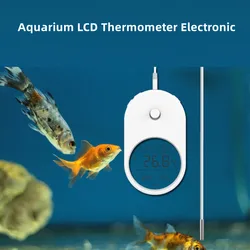 Aquarium Thermometer Electronic LCD Digital Fish Tank Temperature Measurement Fish Tank Temp Meter with Probe Fish Accessories