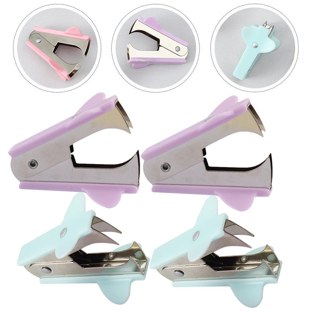 

4Pcs Staple Remover Tool Office Supplies Lightweight Plastic Iron Material Safe Reliable For Workplace Desk Pneumatic Nail