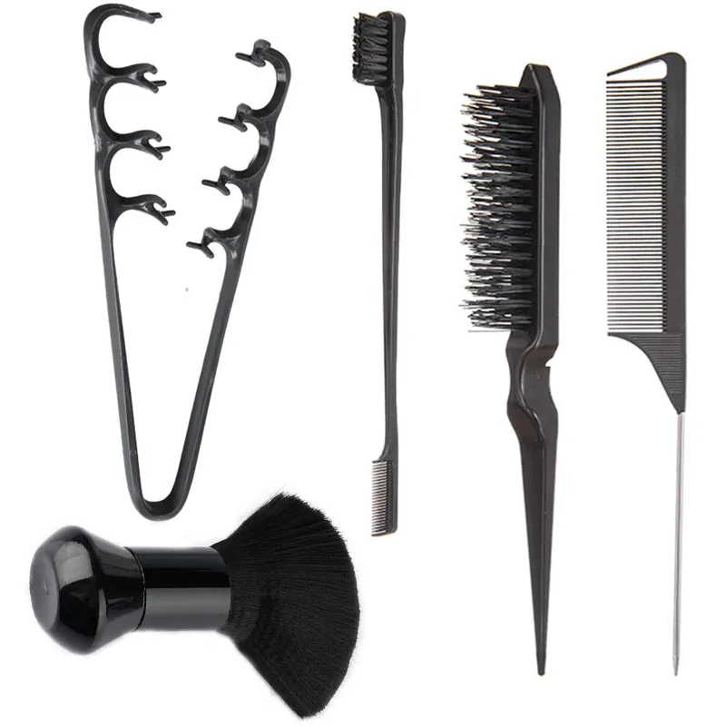 

5-piece set of volumizing wide-tooth styling combs Large hair cutting brush set Home hair care combs and haircut tools