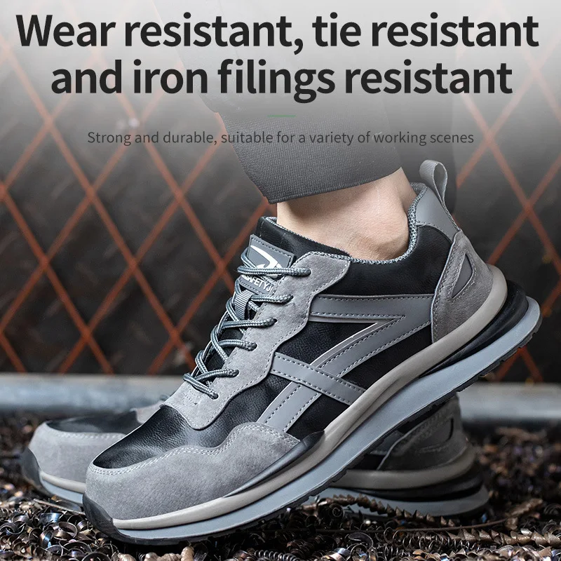 Anti Smashing and Anti Piercing Steel Toe Protection Comfortable and Lightweight Work Safety Shoes One for Men