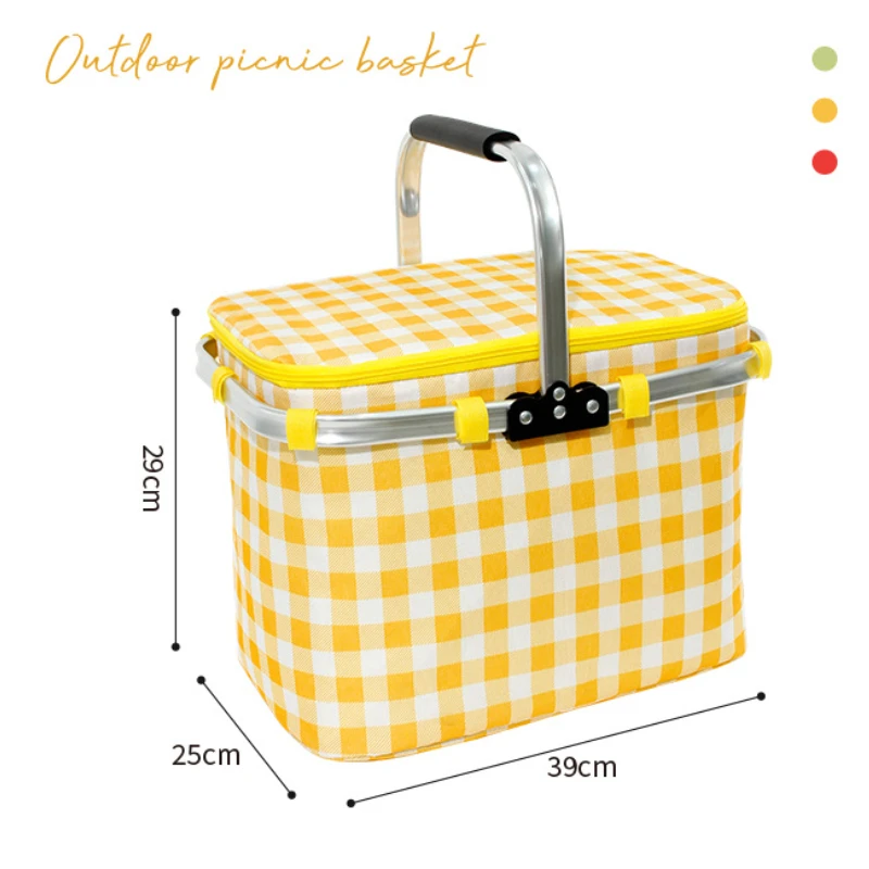 Outdoor Picnic Handbag Oxford Cloth Aluminum Film Waterproof Antifouling Large Capacity Portable Camping Hiking Lunch Bag