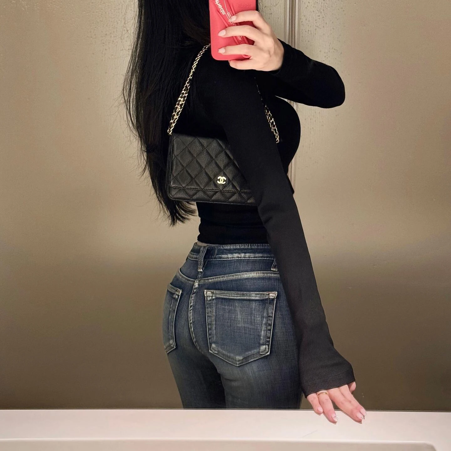Retro Blue Micro-flared Denim Jeans Women's Design Sensation 3D Aged Long Pants Cotton Elastic Fabric All Seasons