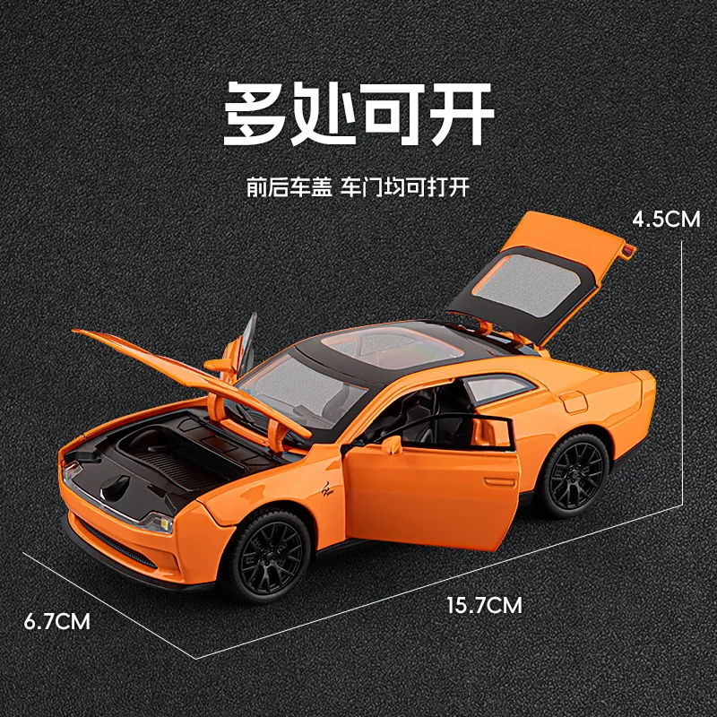 SRT Hellcat – modèle de voiture en alliage métallique moulé, haute Simulation, son et lumière, Collection de jouets pour enfants, cadeaux, 1:32